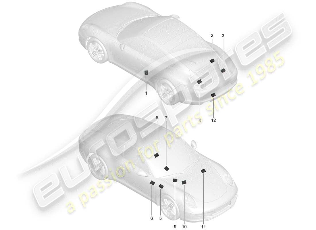 porsche 2015 (991-1) señales/avisos diagrama de piezas