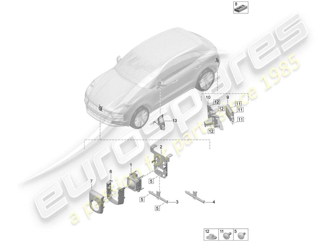 porsche 2019 (macan) sistema de asistencia al conductor diagrama de piezas
