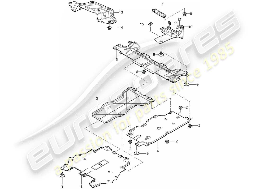 porsche 2007 (987 cayman) adornos diagrama de piezas
