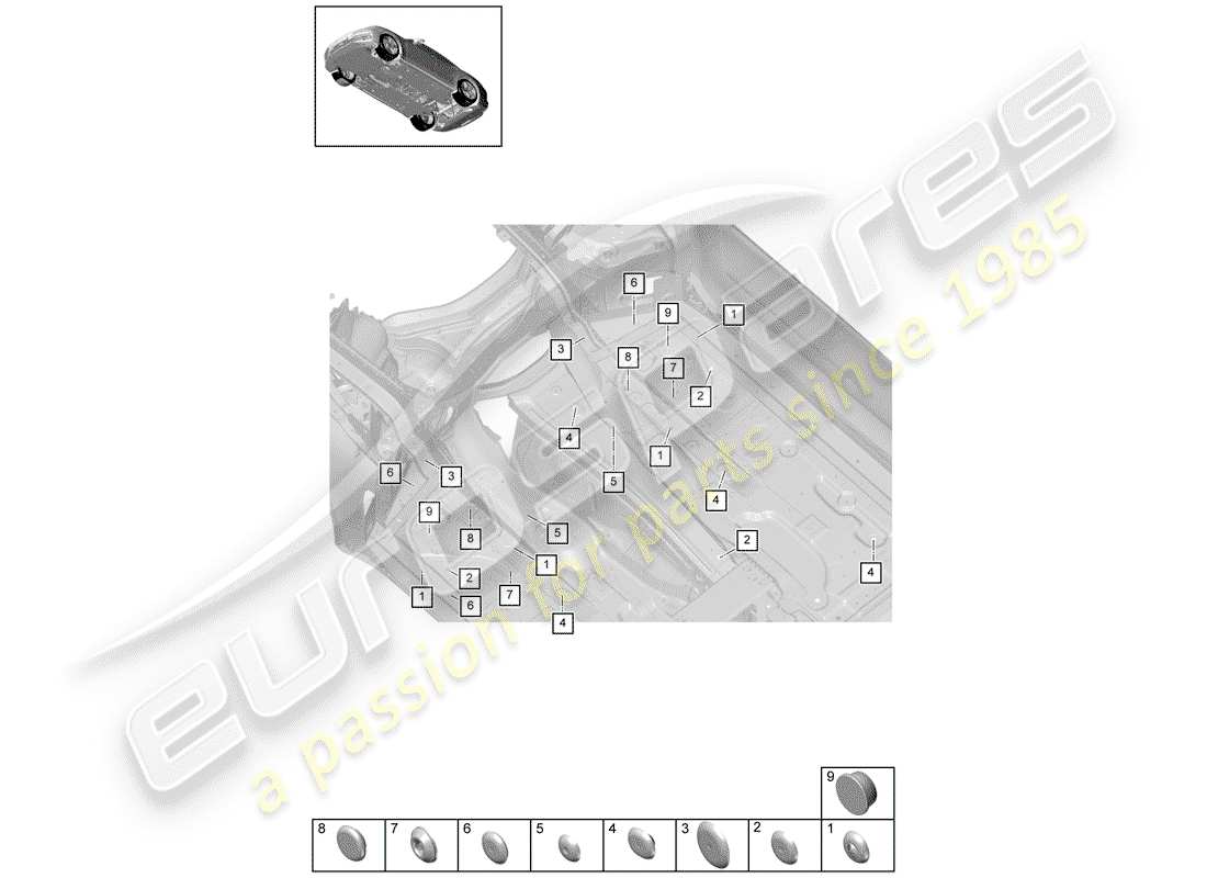 porsche 2019 (panamera 971-1) enchufar diagrama de piezas