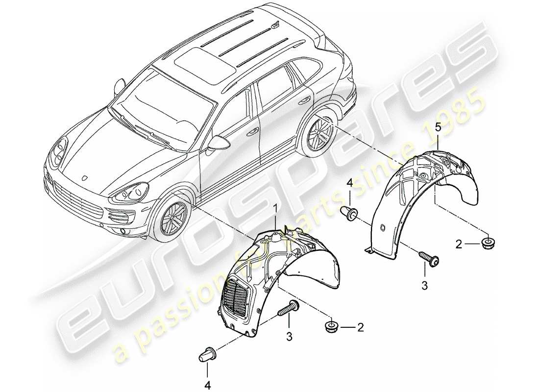 porsche 2016 (cayenne e2 92a) diagrama de piezas del revestimiento