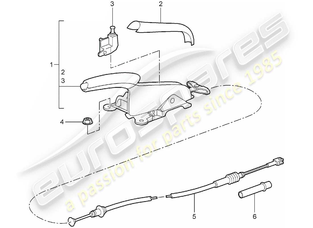 porsche 2007 (997-1) freno de mano diagrama de piezas