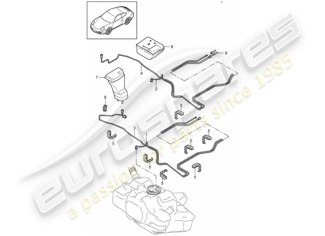 porsche 2011 (997-2) fuel system diagrama de piezas