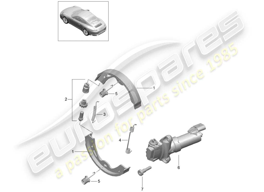 porsche 2019 (991-2) parking brake diagrama de piezas