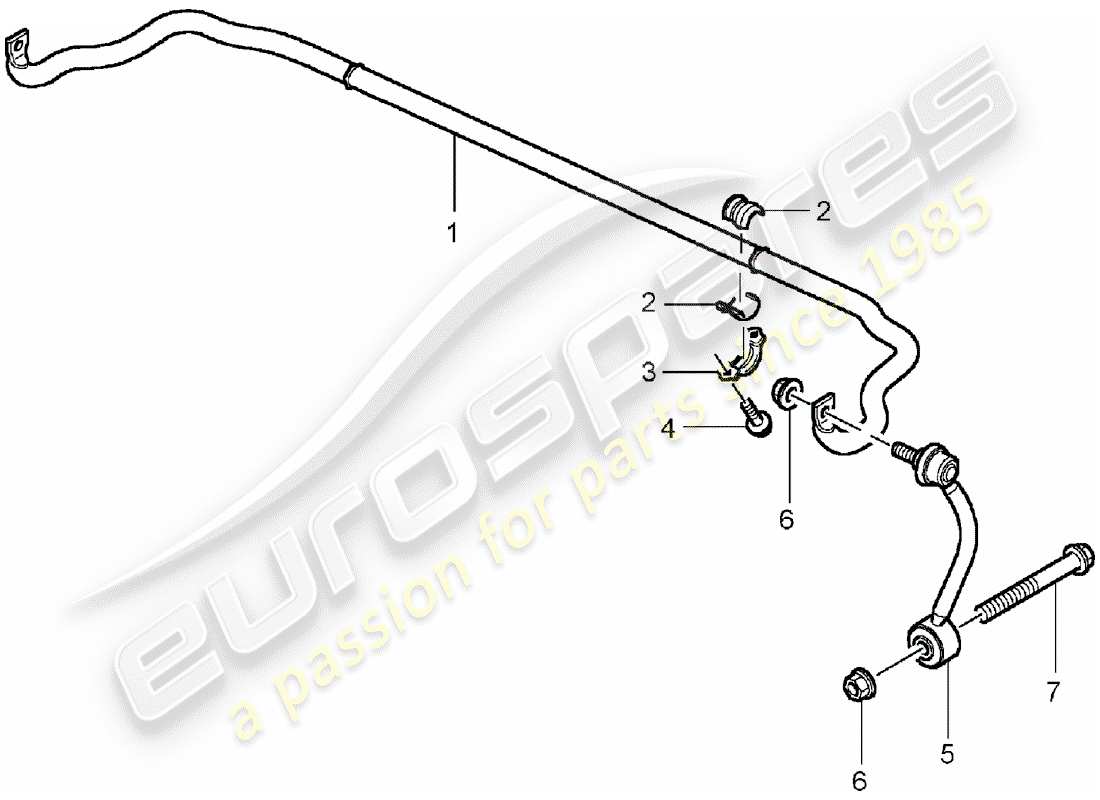 porsche 2003 (cayenne e1 9pa) estabilizador diagrama de piezas