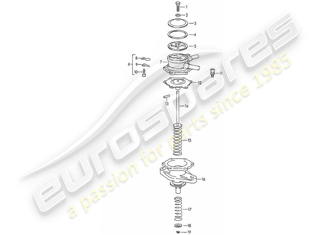 porsche 1964 (356b/356c) piezas únicas - para - diagrama de piezas de la bomba de combustible