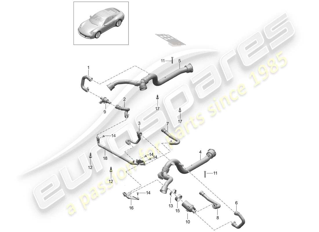 porsche 2019 (991-2 turbo) diferencial del eje delantero diagrama de piezas