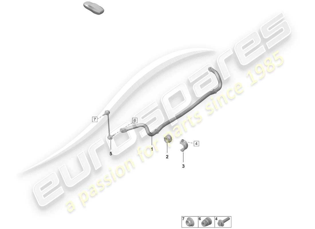 porsche 2020 (992-1) diagrama de piezas del estabilizador