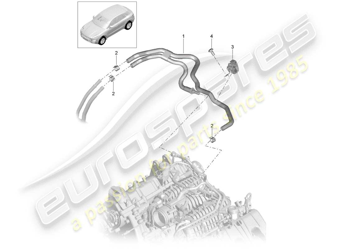 porsche 2017 (macan) fuel system diagrama de piezas