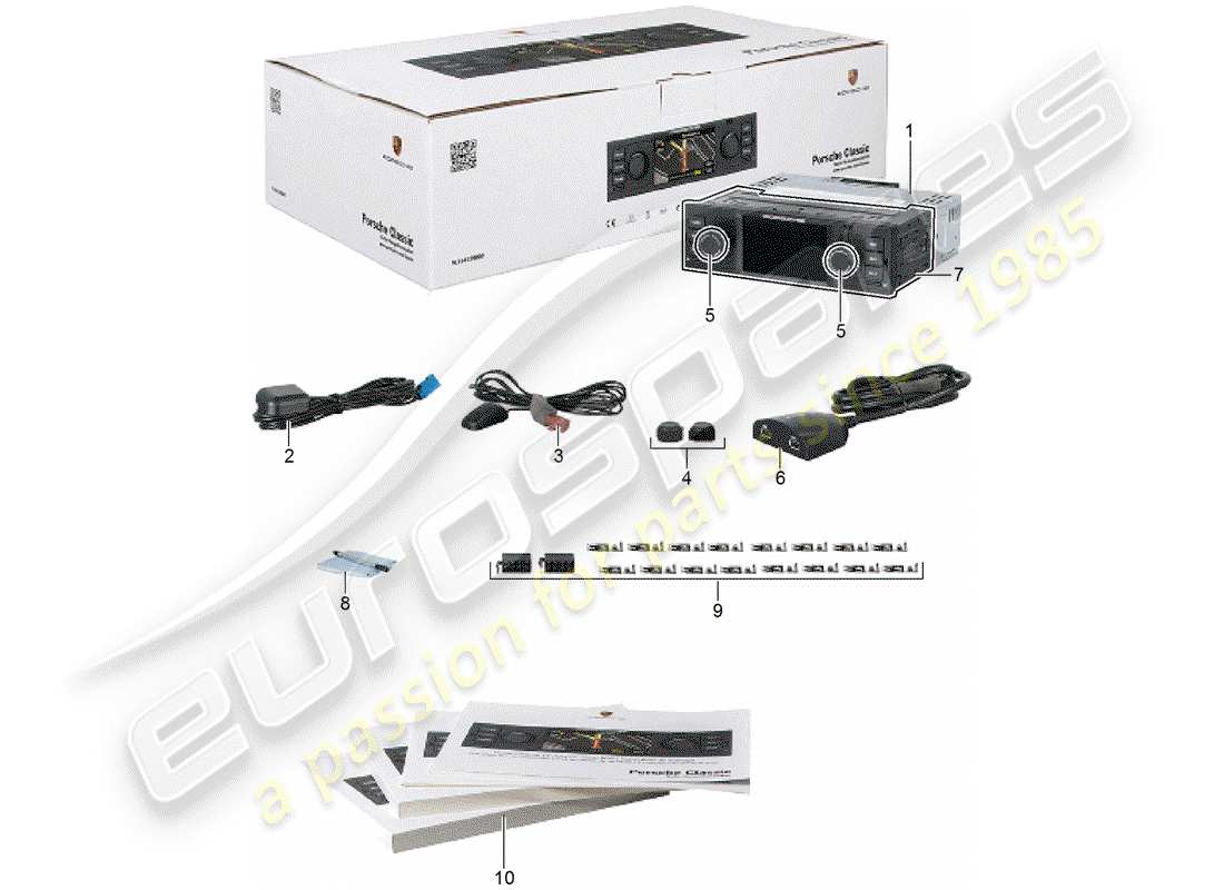porsche 2010 (accessories) porsche classic - unidad de radio - sistema de navegación diagrama de piezas