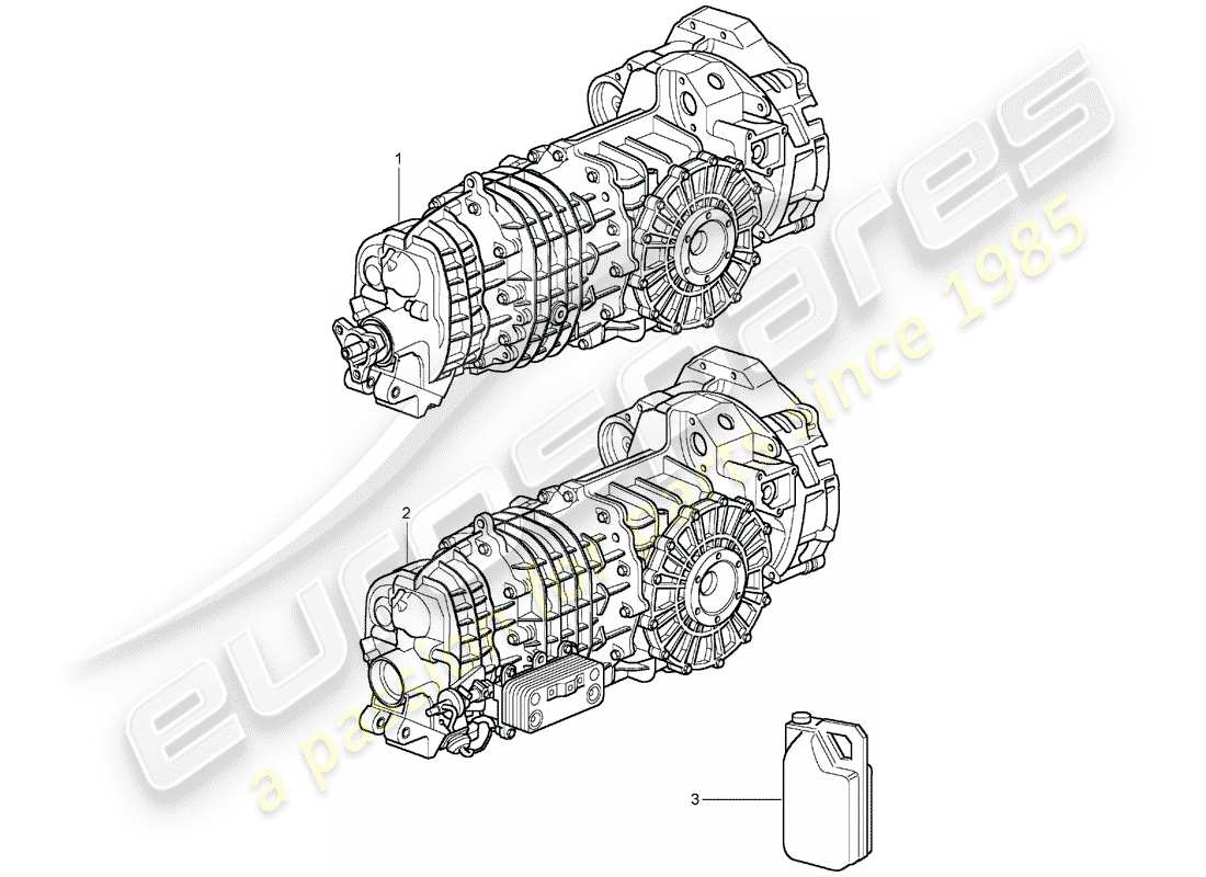 porsche 2002 (996 turbo / gt2) transmisión de repuesto - - listo para instalación diagrama de piezas