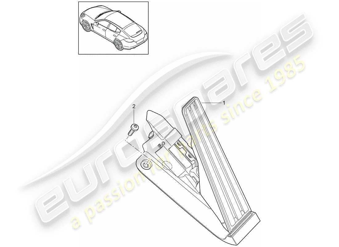 porsche 2014 (panamera 970) pedales diagrama de piezas