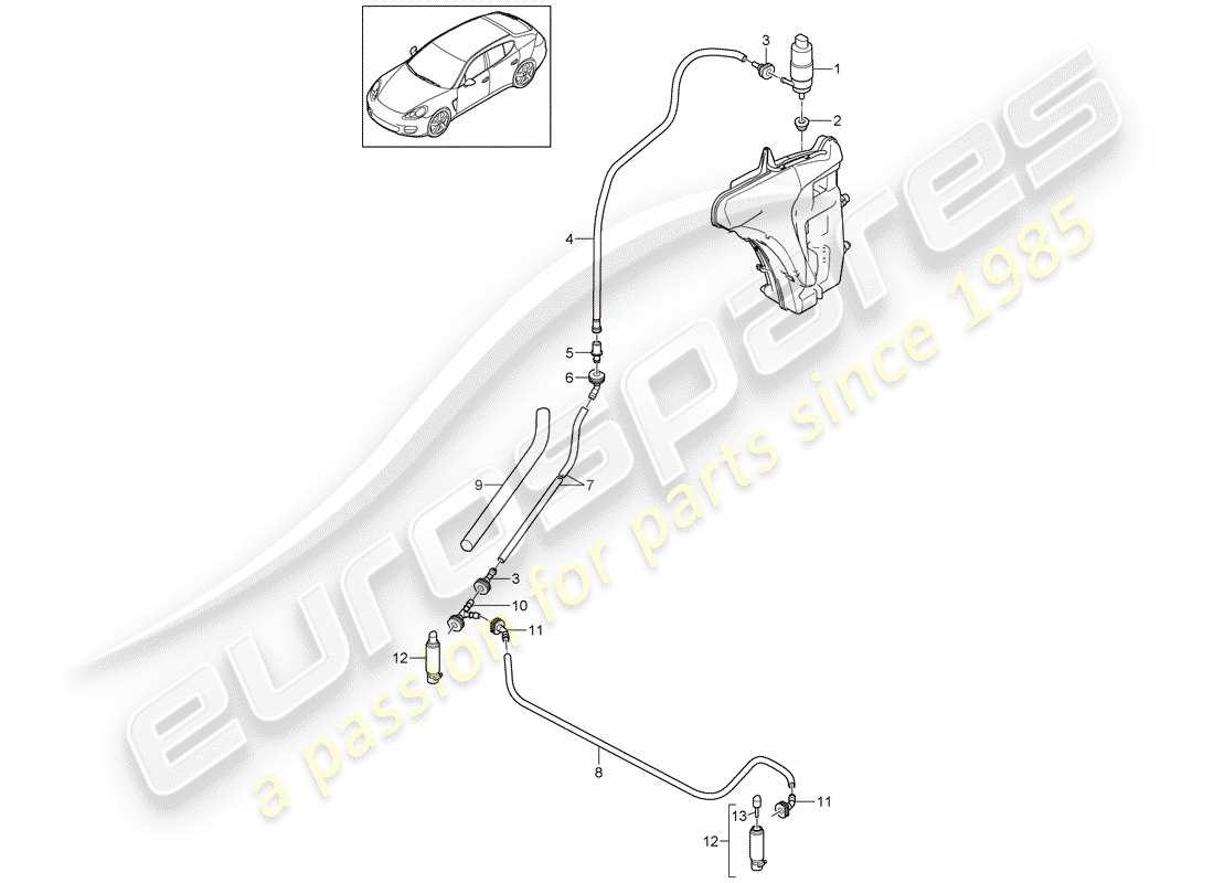 porsche 2011 (panamera 970) sistema arandela diagrama de piezas