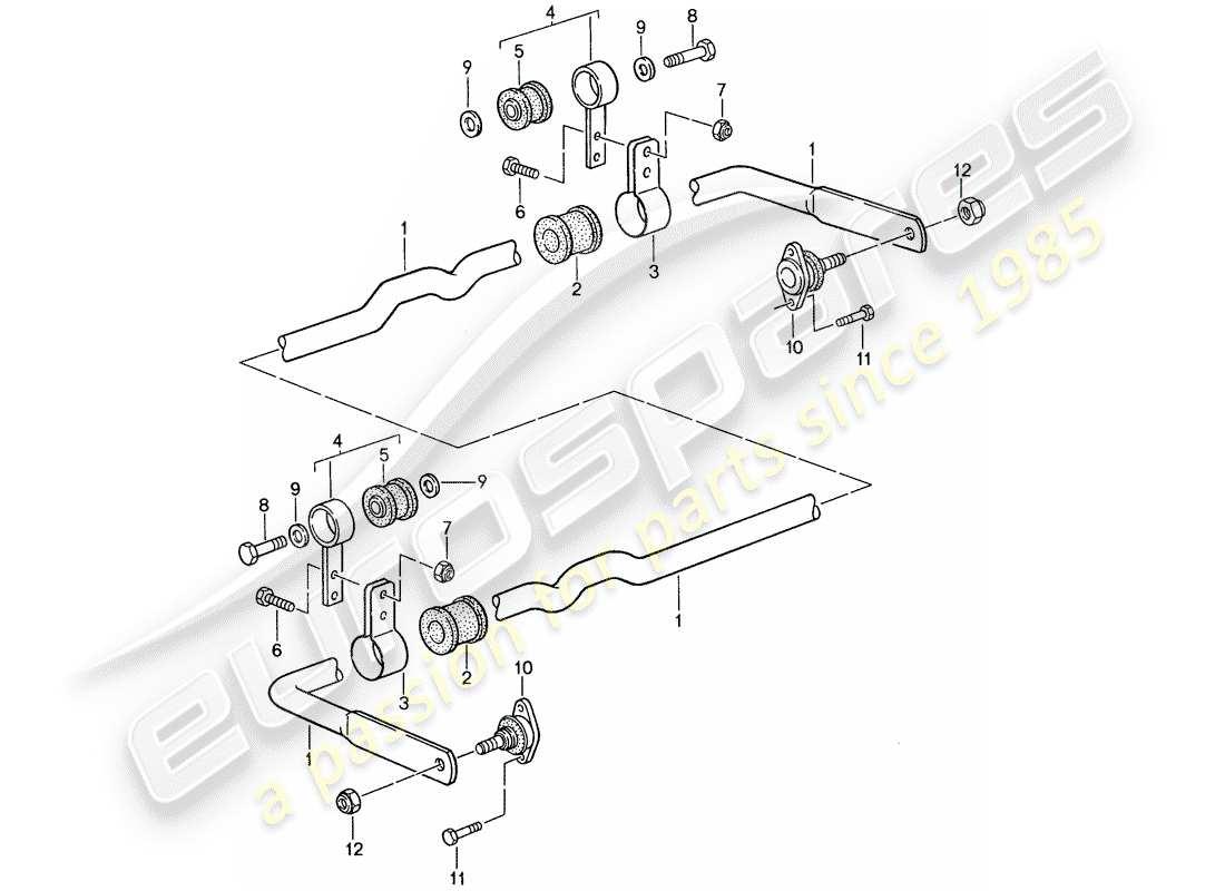 porsche 1987 (959) diagrama de piezas del estabilizador