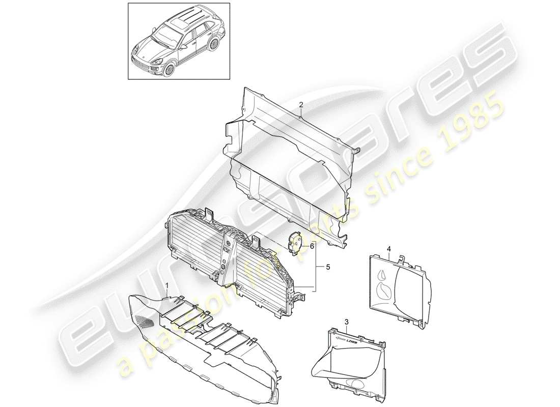 porsche 2017 (cayenne e2 92a) diagrama de piezas del conducto de aire