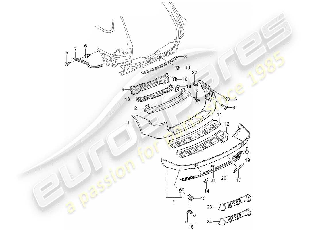 porsche 2005 (cayenne e1 9pa) diagrama de piezas del revestimiento