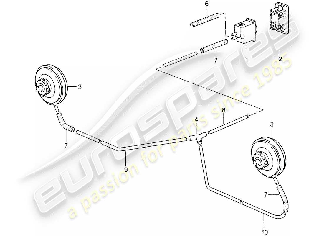 porsche 1994 (964) ajuste de la longitud del haz diagrama de piezas