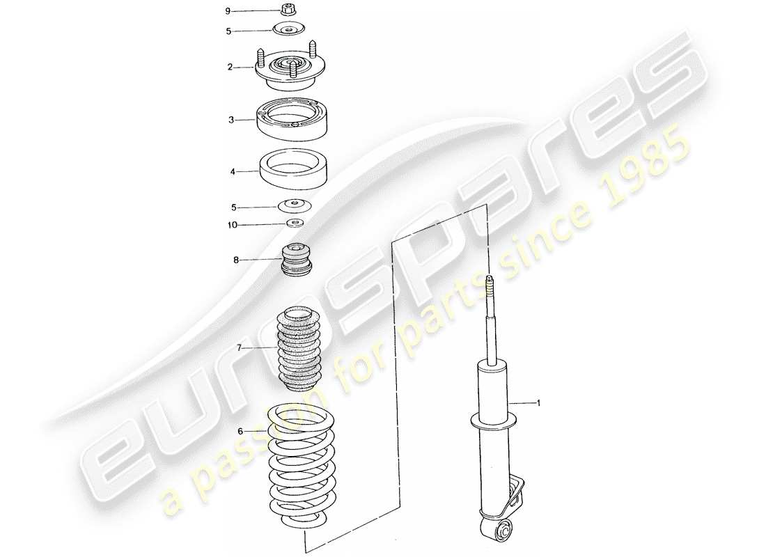 porsche 2005 (996 turbo / gt2) amortiguador - muelle helicóptico diagrama de piezas