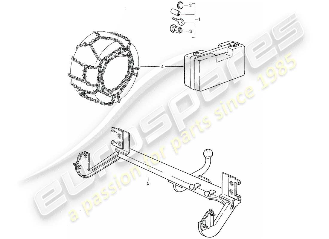 porsche 1991 (944) accesorios diagrama de piezas