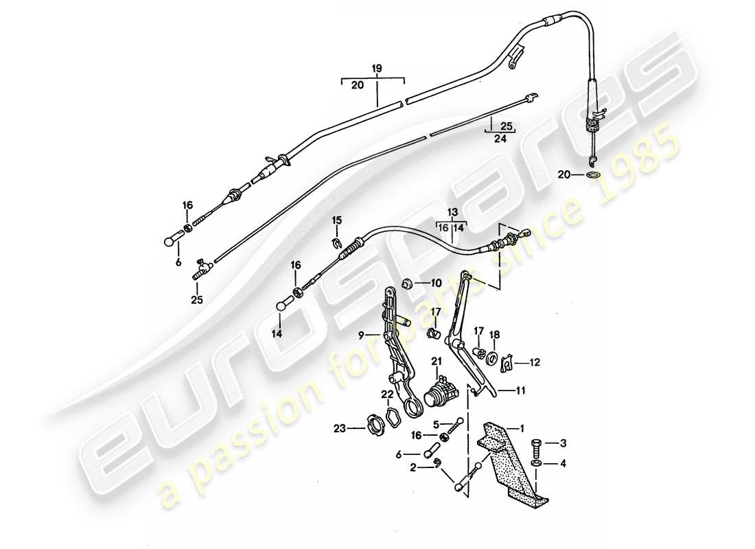 porsche 1994 (928) throttle control diagrama de piezas