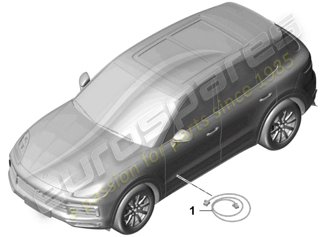porsche 2020 (cayenne e3 9ya/9yb) diagrama de piezas de fibra óptica ligera