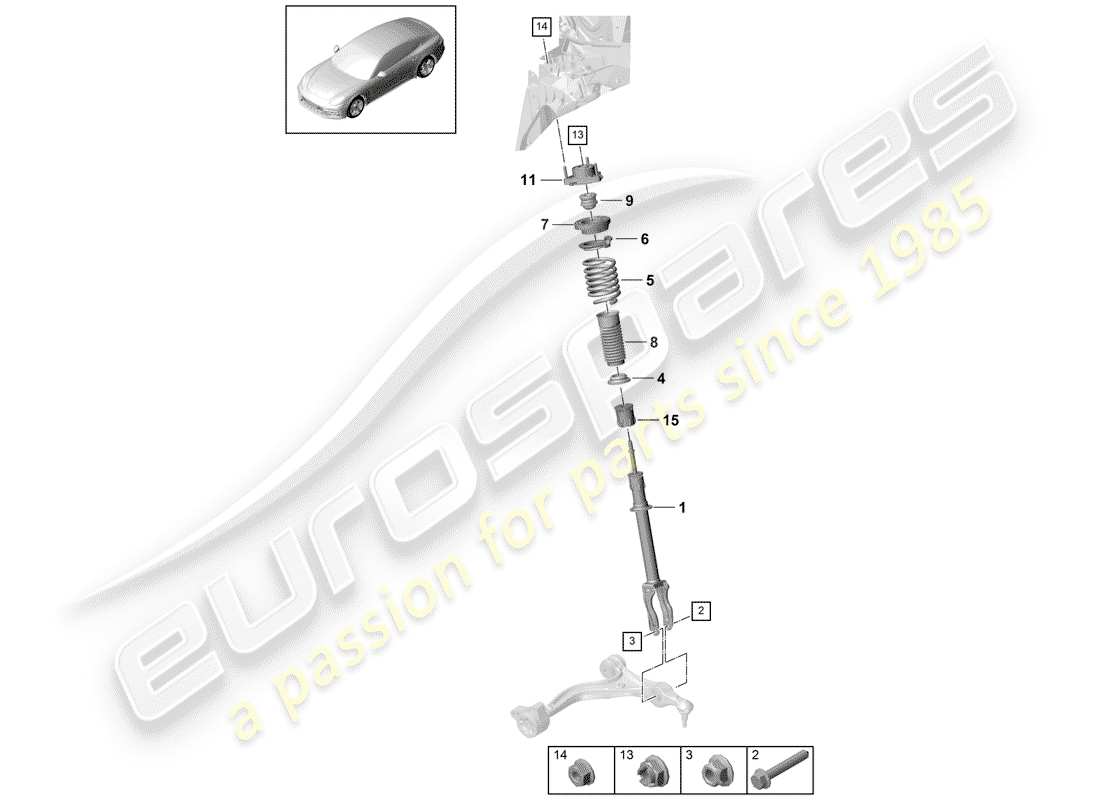 porsche 2019 (panamera 971-1) suspensión diagrama de piezas
