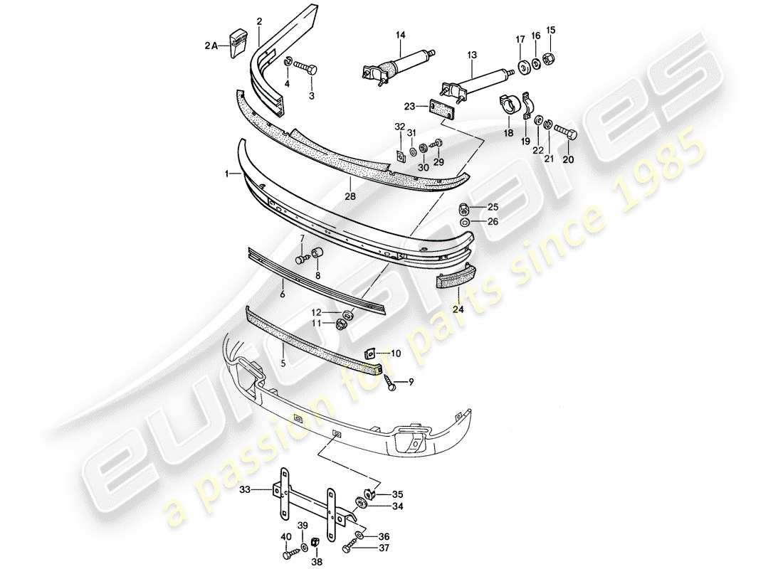 porsche 1984 (911) parachoque diagrama de piezas