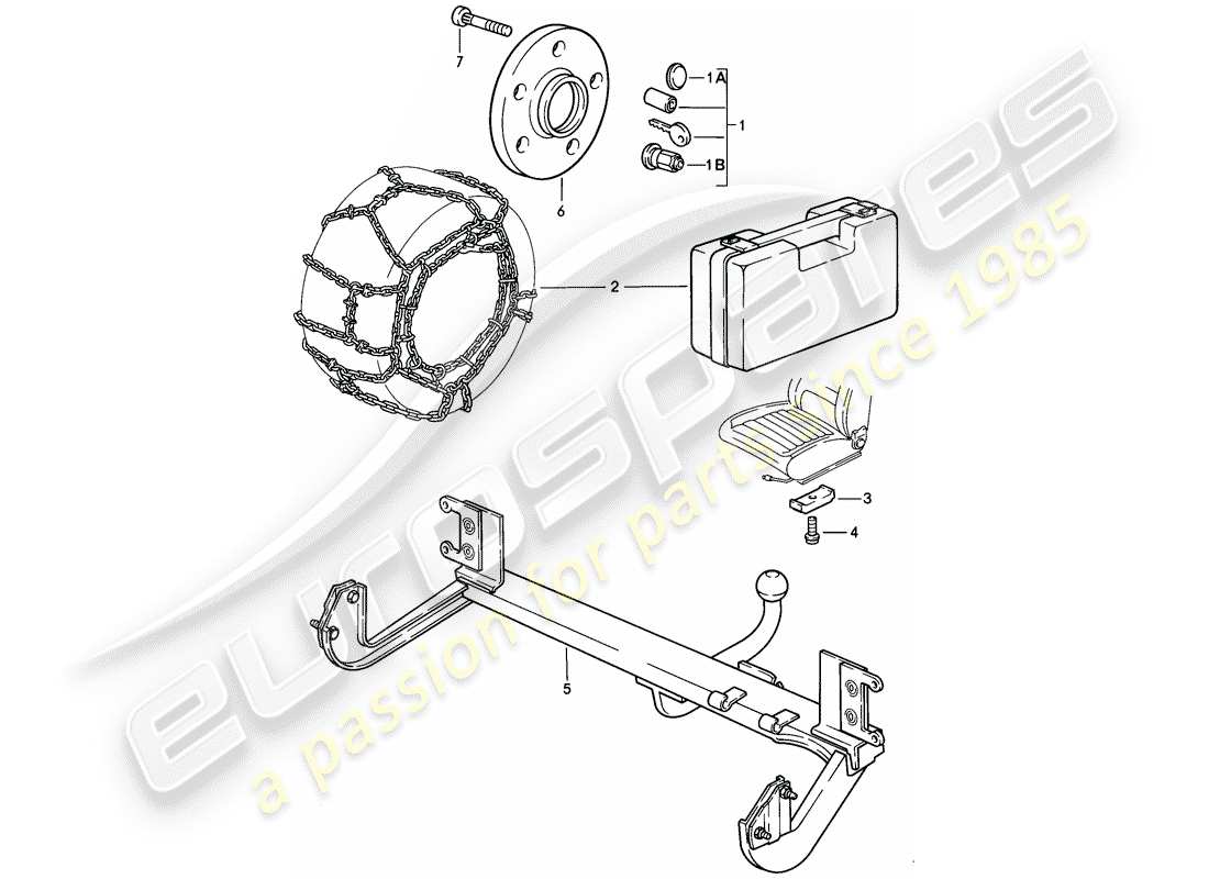 porsche 1982 (944) accesorios diagrama de piezas