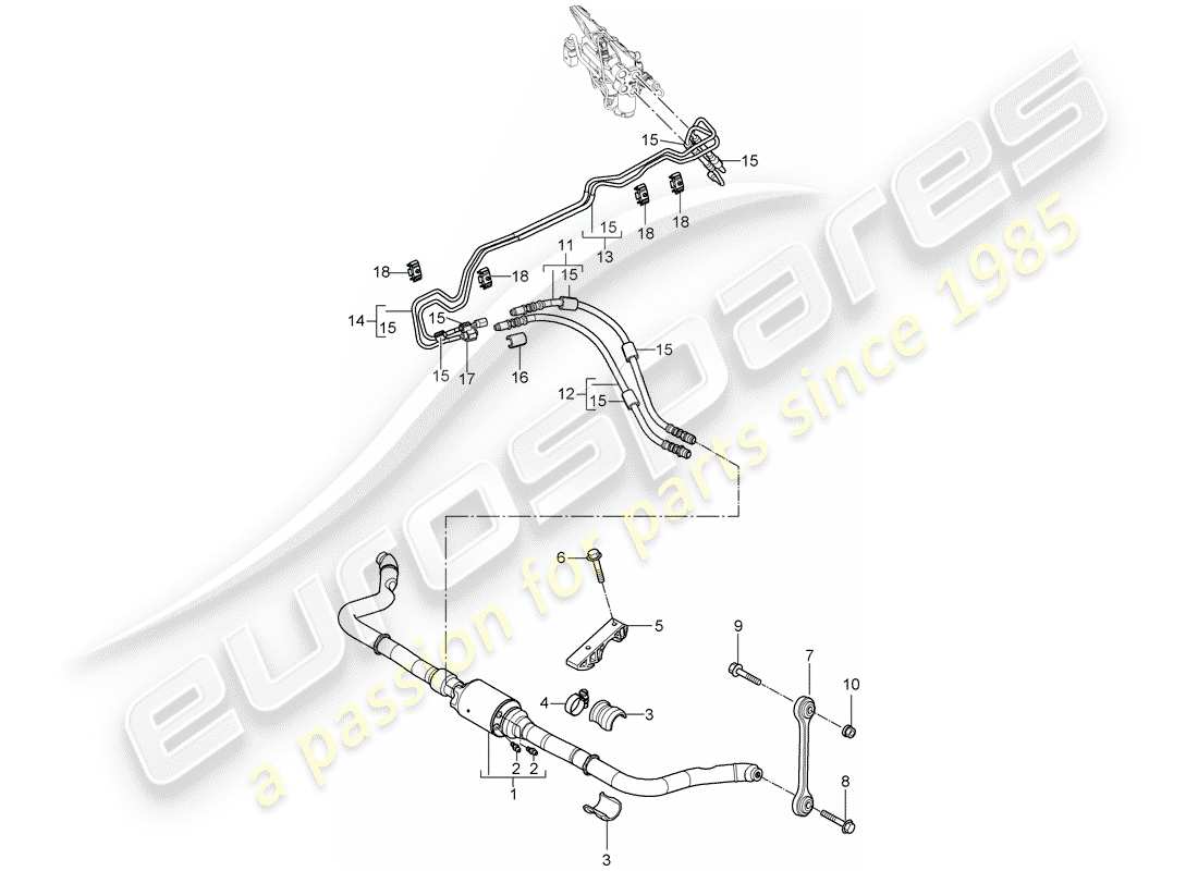 porsche 2007 (cayenne e1 9pa) estabilizador diagrama de piezas