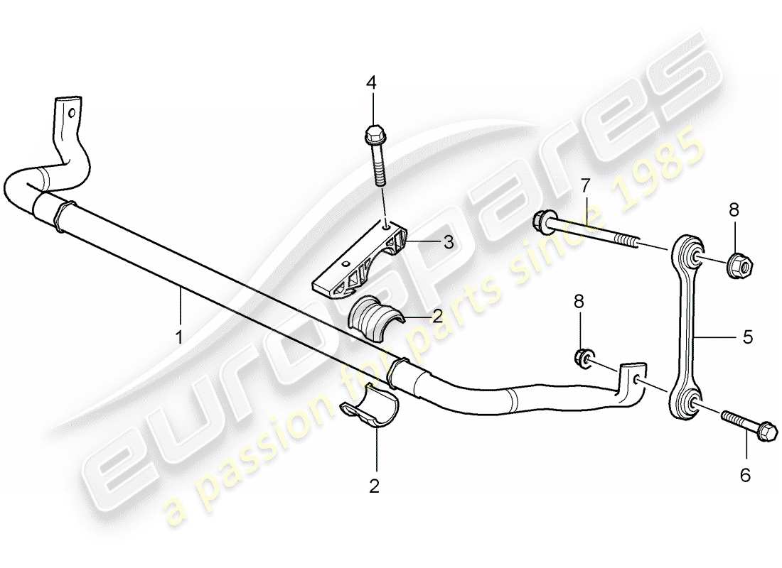 porsche 2008 (cayenne e1 9pa) diagrama de piezas del estabilizador