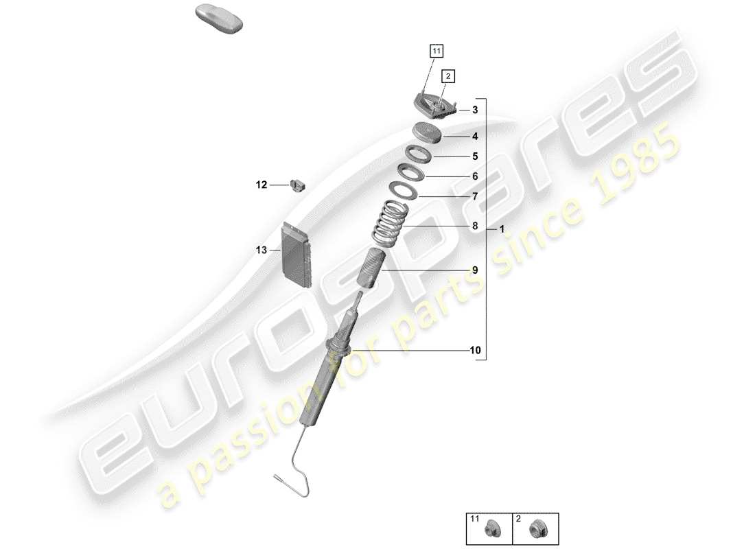 porsche 2019 (718 boxster spyder) diagrama de piezas del amortiguador de vibraciones