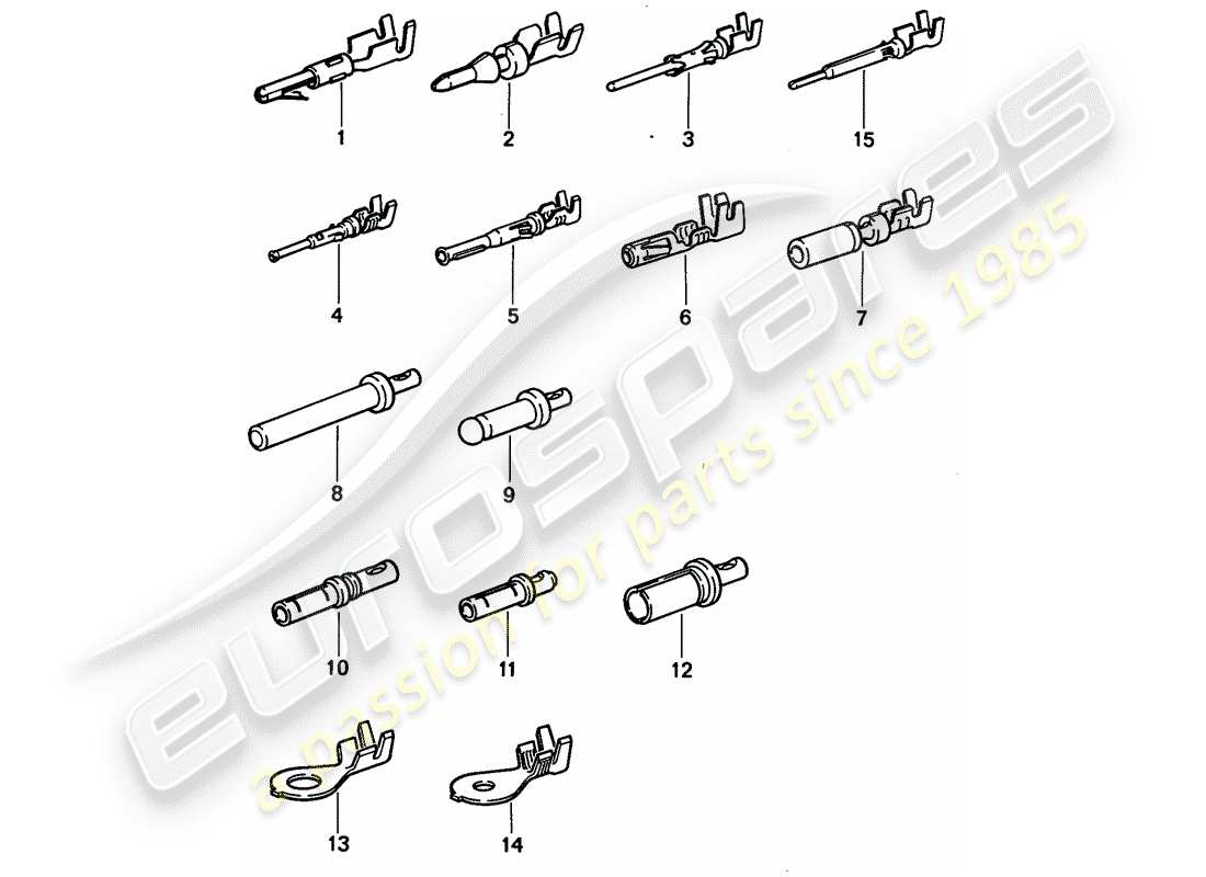 porsche 1993 (968) terminal pin (macho) - pin de contacto - zapato de cable diagrama de piezas