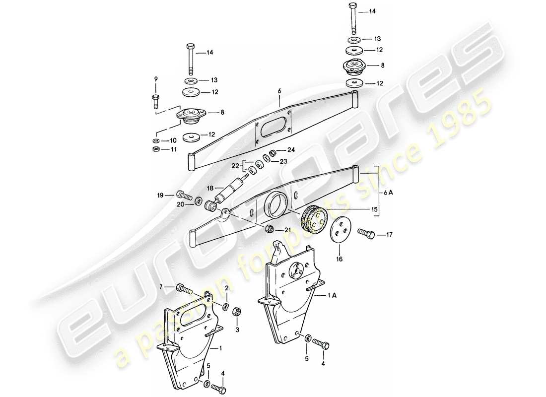 porsche 1986 (911) suspensión del motor diagrama de piezas