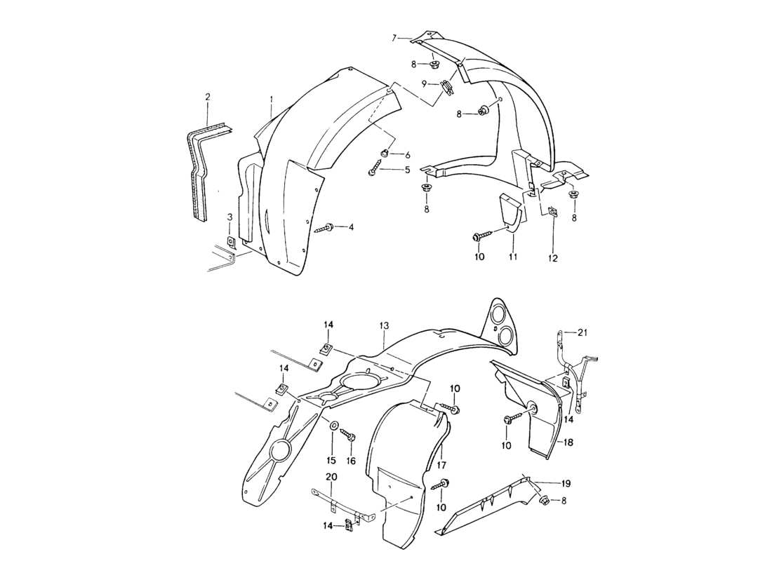 porsche 1994 (964) tapa - carcasa de rueda diagrama de piezas