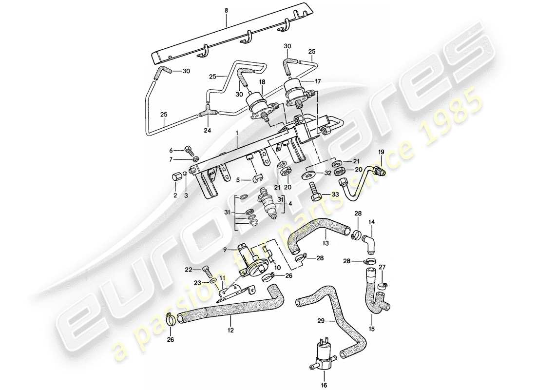 porsche 1982 (944) l-jetronic - 2 diagrama de piezas