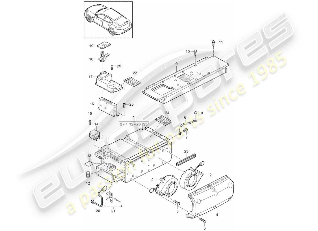 porsche 2011 (panamera 970) diagrama de piezas híbrido