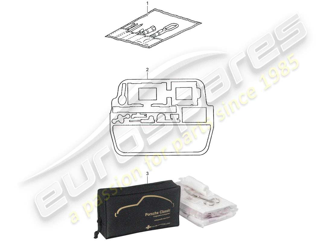 porsche 2003 (996 gt3) herramienta - extintor de fuego diagrama de piezas