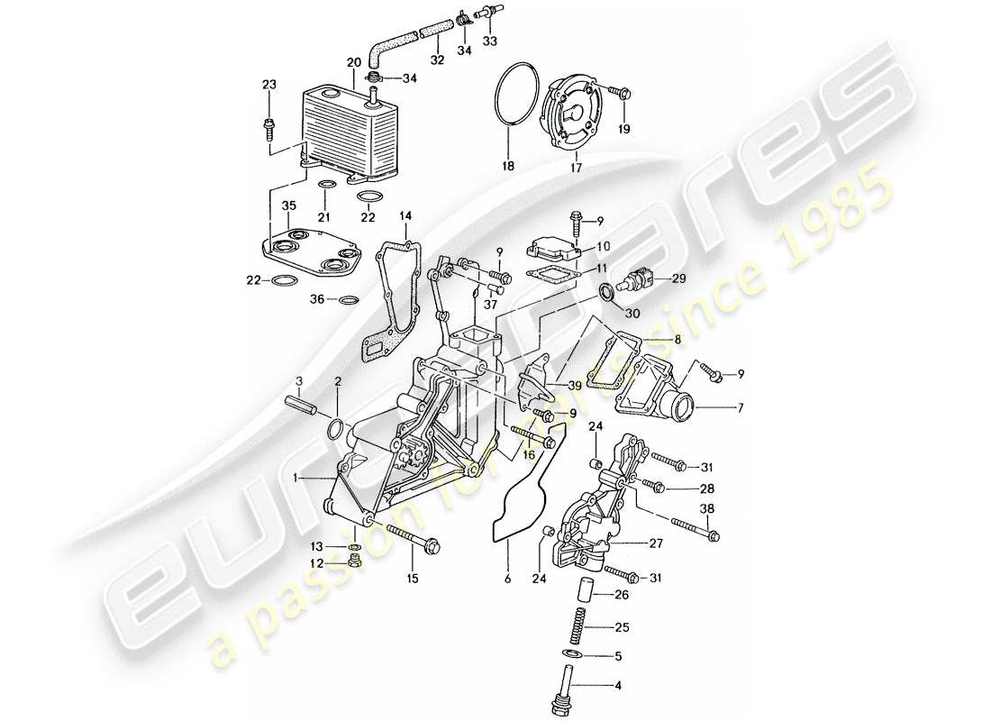 porsche 1998 (986 boxster) bomba de aceite diagrama de piezas