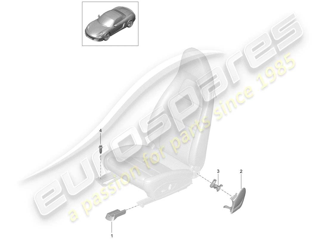 porsche 2012 (981 boxster) diagrama de piezas de seat