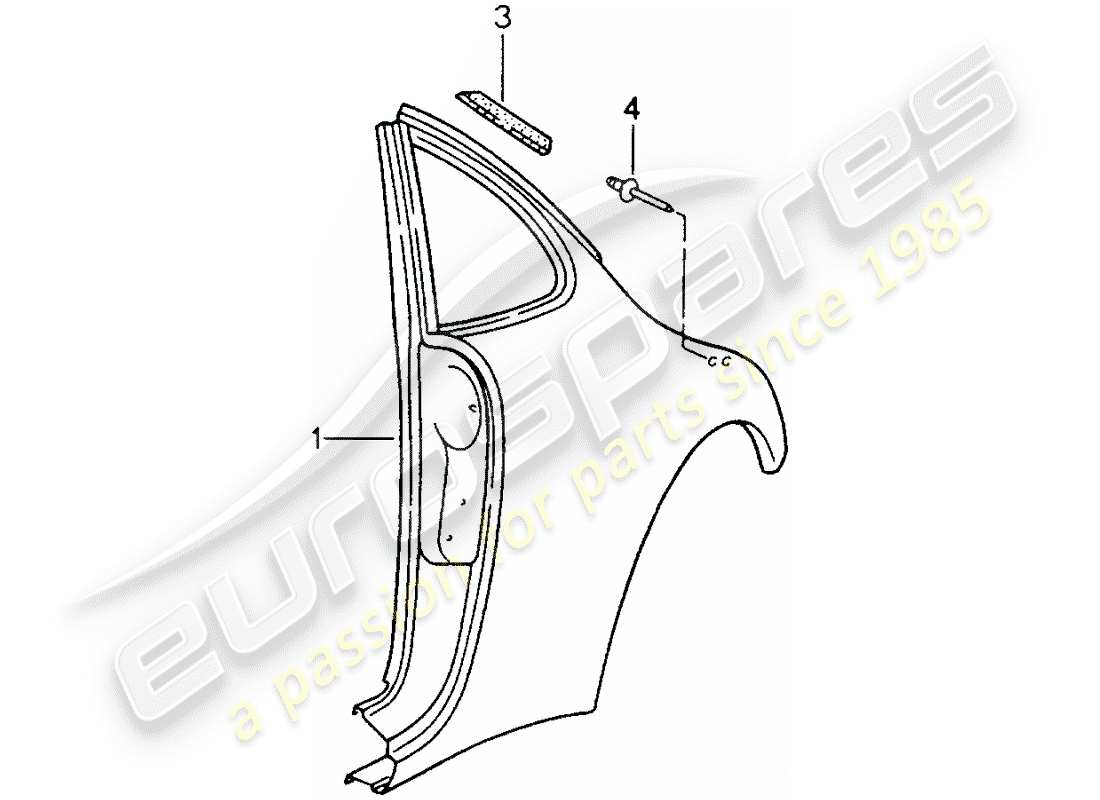 porsche 1994 (993) diagrama de piezas del panel lateral