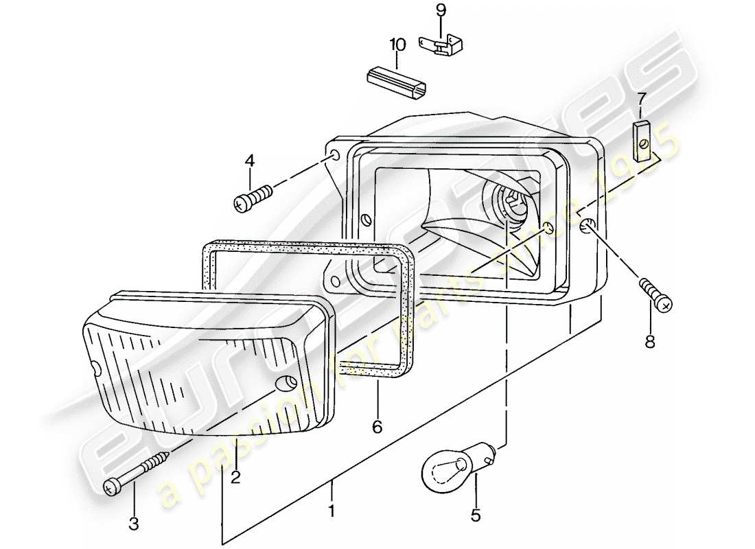 porsche 1982 (944) diagrama de piezas de la señal de giro