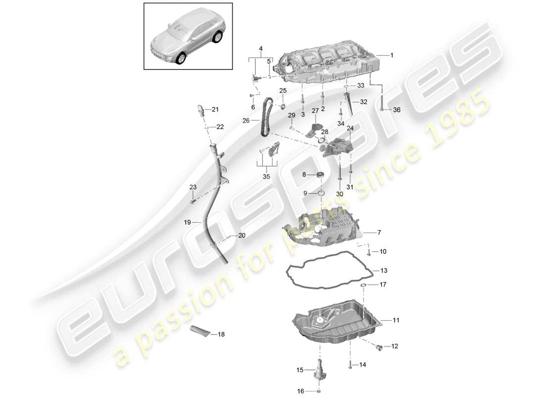 porsche 2018 (macan) colector de admisión diagrama de piezas