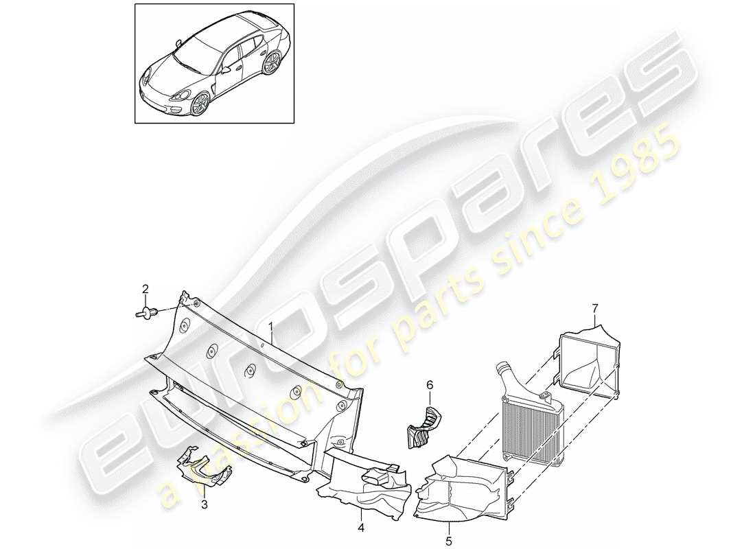 porsche 2015 (panamera 970) diagrama de piezas del conducto de aire