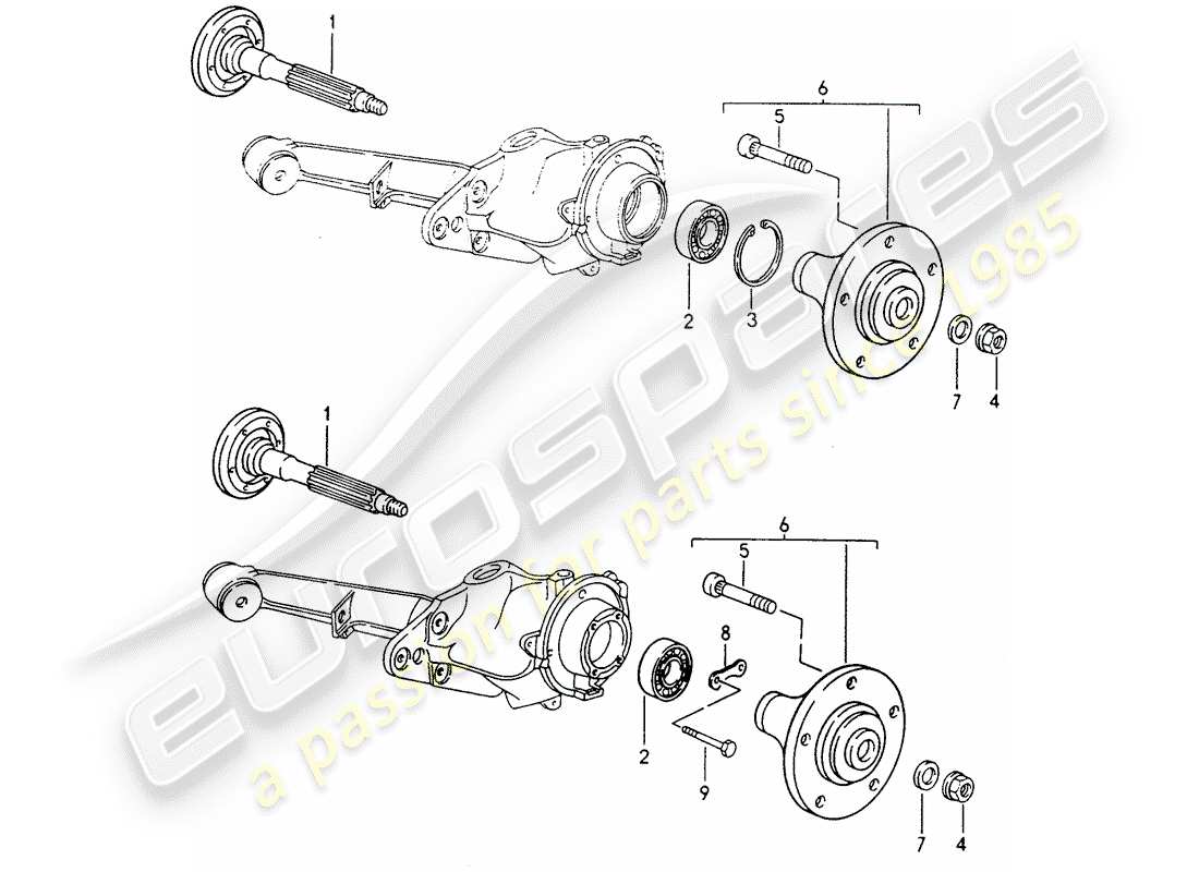 porsche 1995 (968) eje de rueda trasera - lubricantes diagrama de piezas
