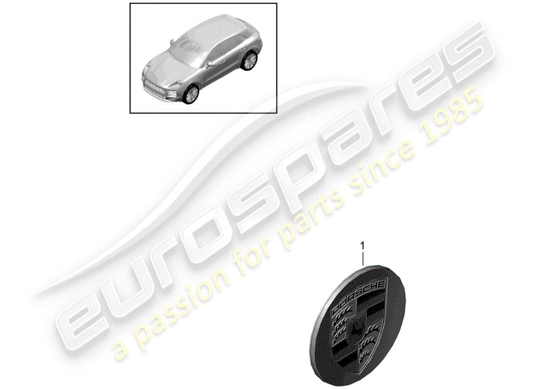 porsche 2019 (macan) diagrama de piezas de la tapa de la rueda