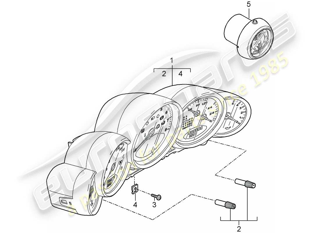 porsche 2009 997-2 turbo / gt2 instrumentos diagrama de piezas