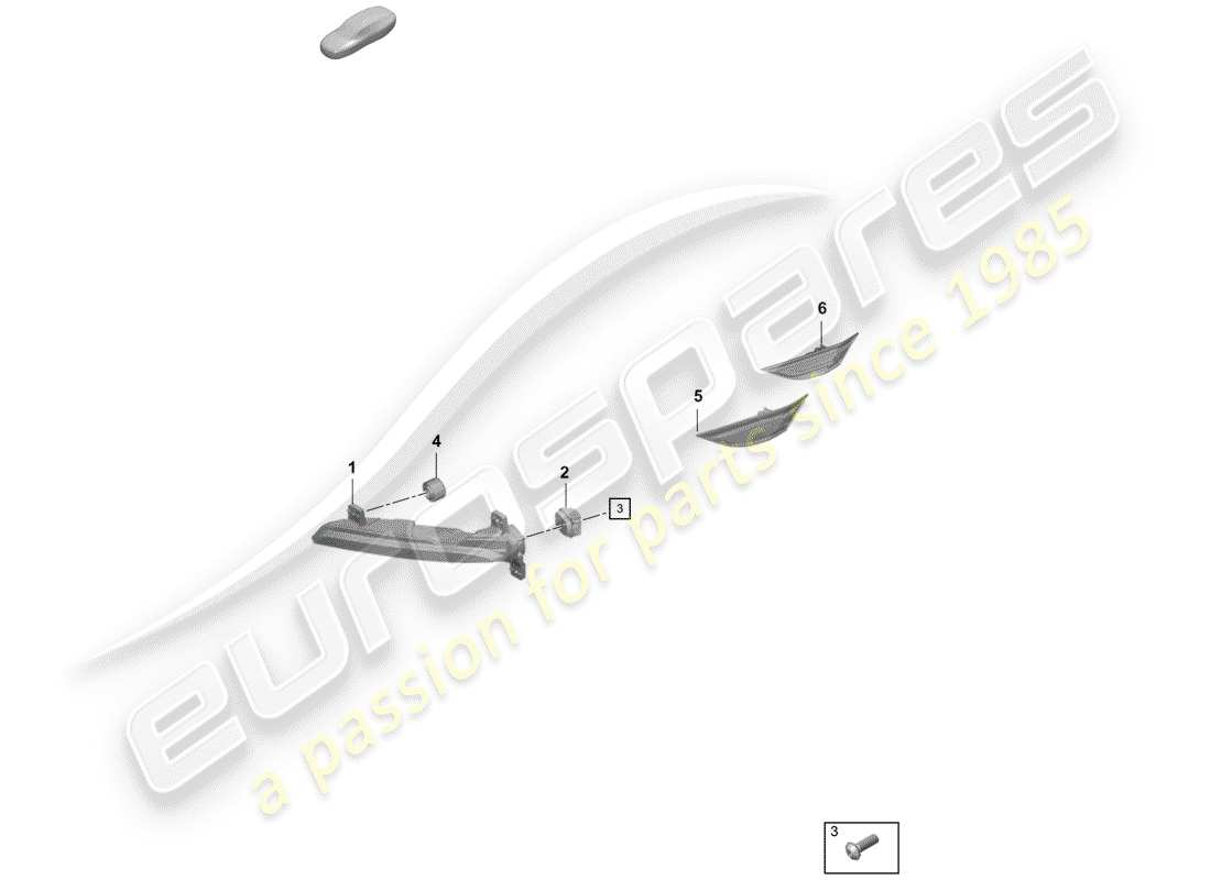 porsche 2020 (718 boxster spyder) repetidor de señal de giro diagrama de piezas