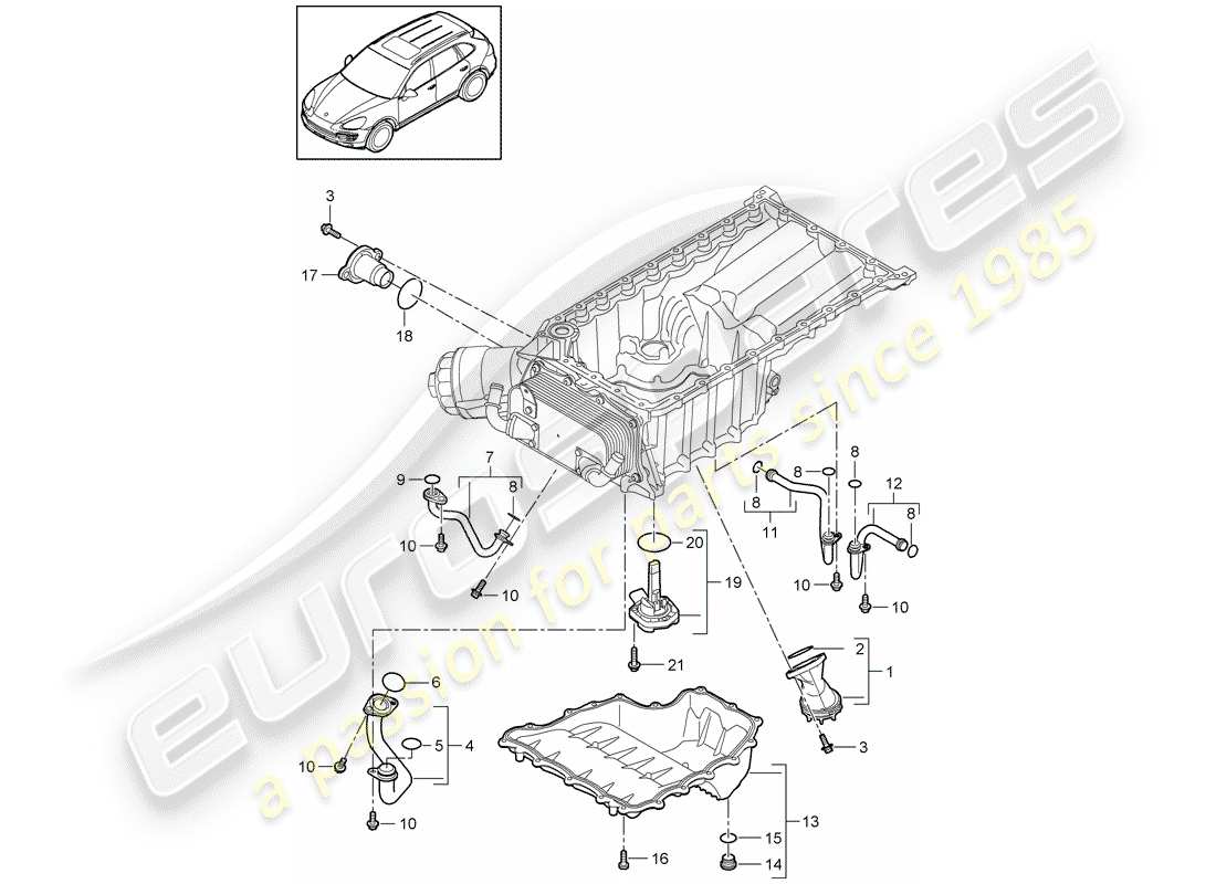 porsche 2016 (cayenne e2 92a) diagrama de piezas del colector de admisión