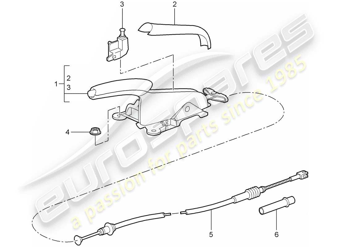 porsche 2009 997-2 turbo / gt2 freno de mano diagrama de piezas
