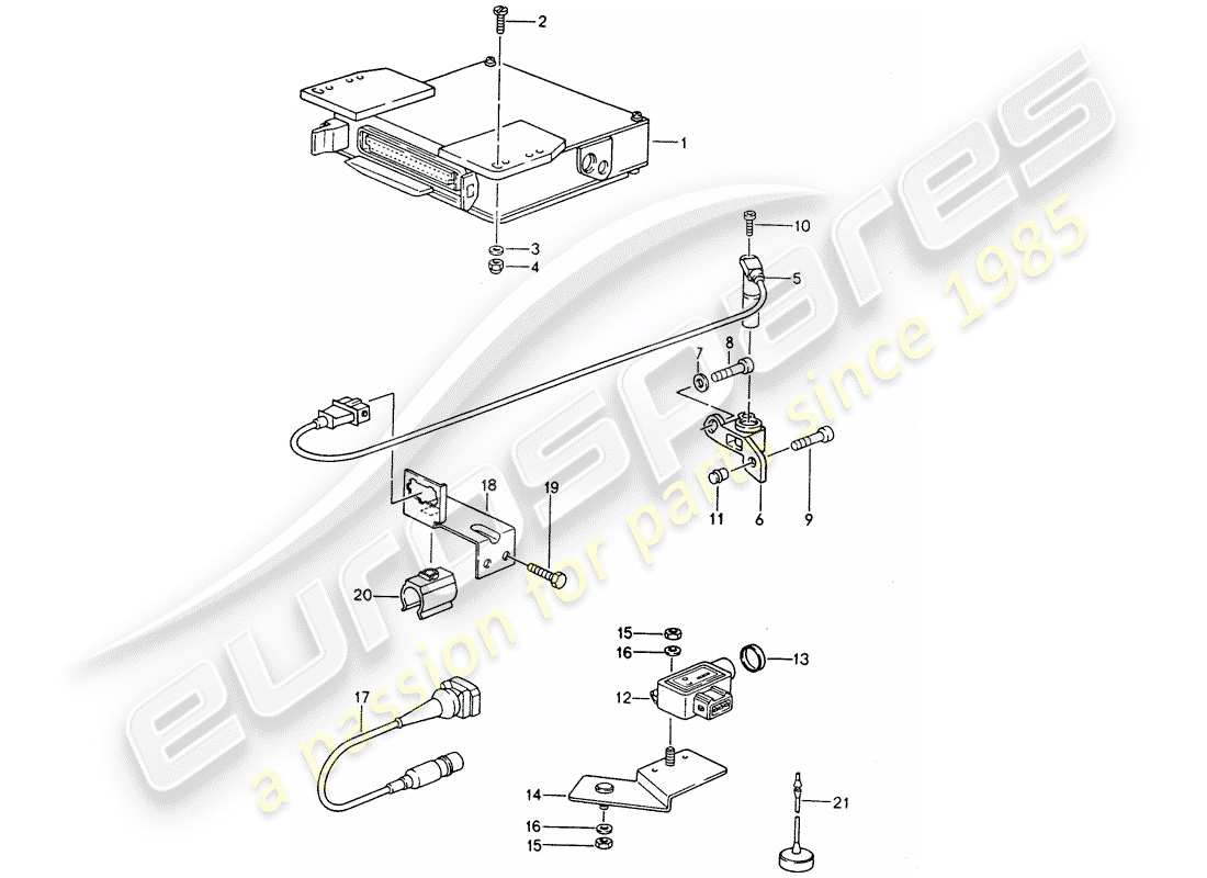 porsche 1994 (968) electricidad del motor 2 diagrama de piezas